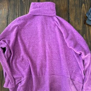 Zenana Outfitters Vibrant Purple Cowl Neck Sweater & Pant Set